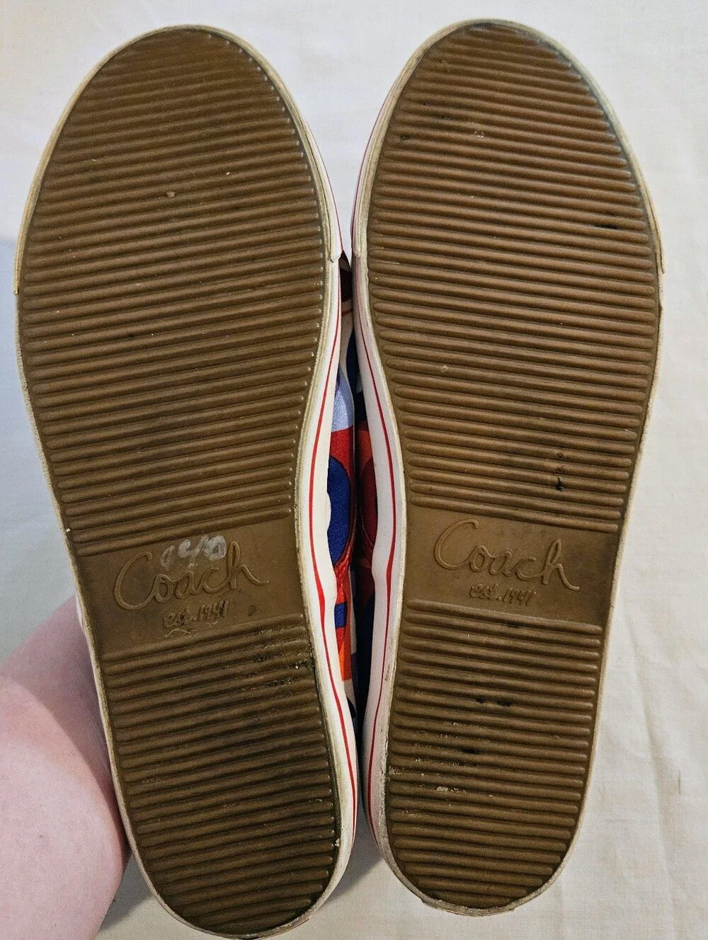 Coach Audrina Multicolor Logo Sateen Sneakers Leatherware 1941 Women's 6.5B